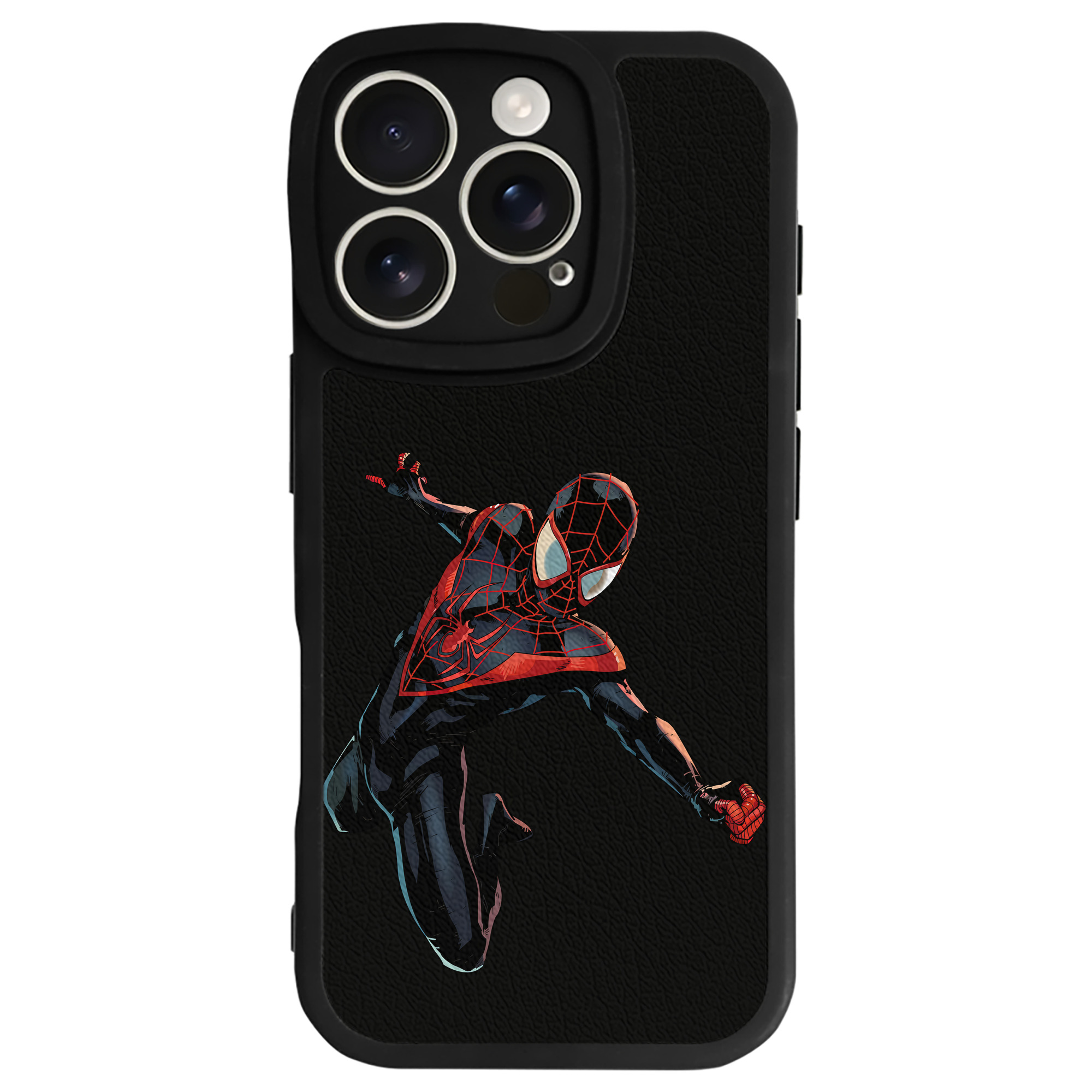 Spider Man スパイダーマン 【iPhone 16シリーズ対応】シリコンスマホケース（レザー調） 材質：シリコン